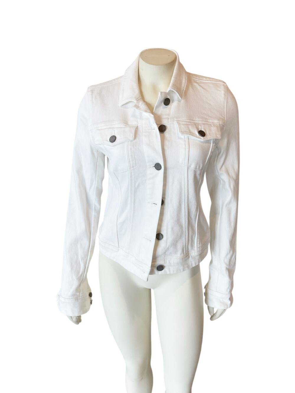 Paige White Denim Jacket Cotton Small